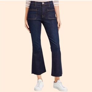 Frame Le Bardot Crop Flare Dark Wash Jeans Sutherland